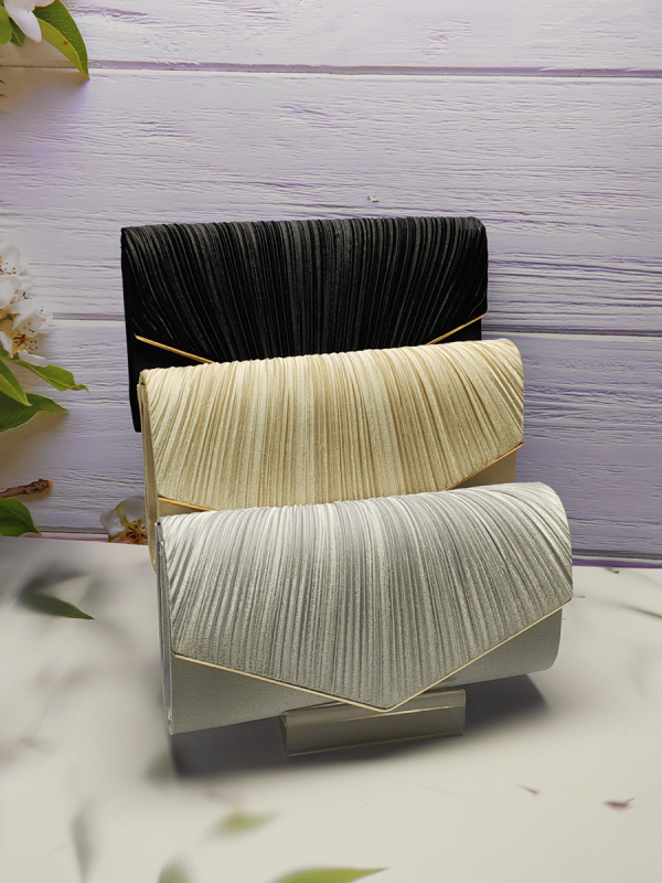 Clutch od imitacije svile, s lancem, večernja torbica, velika zapremina, više boja