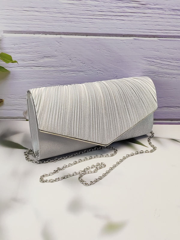 Clutch od imitacije svile, s lancem, večernja torbica, velika zapremina, više boja