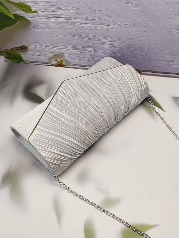 Clutch od imitacije svile, s lancem, večernja torbica, velika zapremina, više boja