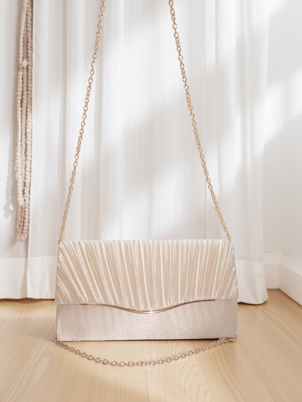 Clutch od imitacije svile, s lancem, večernja torbica, velika zapremina, više boja