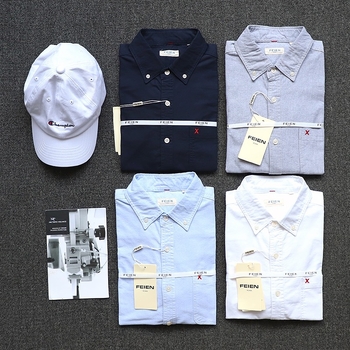 Muška slim-fit košulja s zakrpama na laktovima, od pamuk Oxford platna, oprana