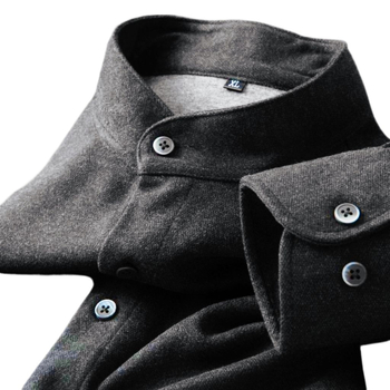 Férfi őszi-téli hosszú ujjú slim-fit ing, üzleti-casual stílusú, gyűrődésmentes, meleg