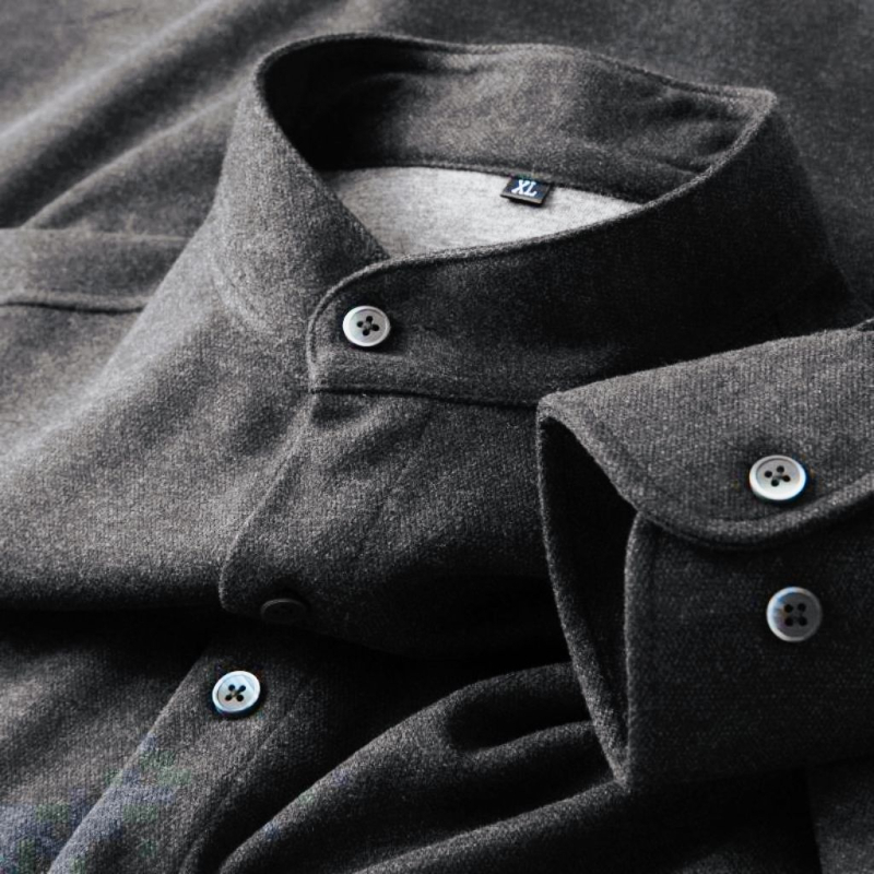 Férfi őszi-téli hosszú ujjú slim-fit ing, üzleti-casual stílusú, gyűrődésmentes, meleg