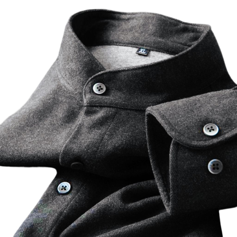 Férfi őszi-téli hosszú ujjú slim-fit ing, üzleti-casual stílusú, gyűrődésmentes, meleg