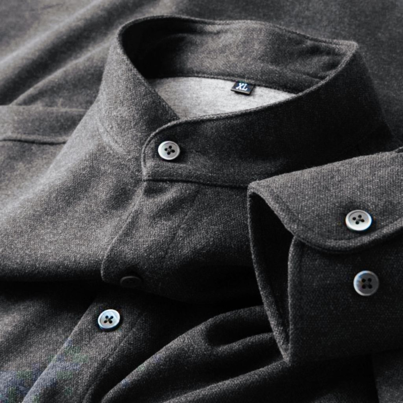 Férfi őszi-téli hosszú ujjú slim-fit ing, üzleti-casual stílusú, gyűrődésmentes, meleg