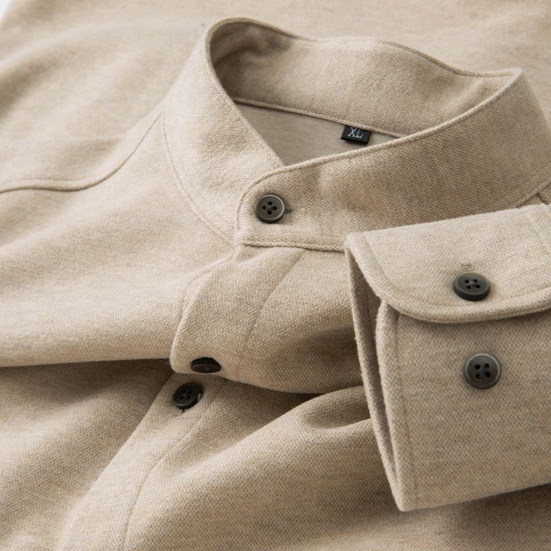 Férfi őszi-téli hosszú ujjú slim-fit ing, üzleti-casual stílusú, gyűrődésmentes, meleg