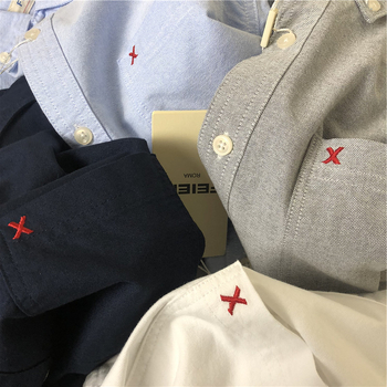 Muška slim-fit košulja od pamuka Oxford, s patch-ima na laktovima, casual proljeće