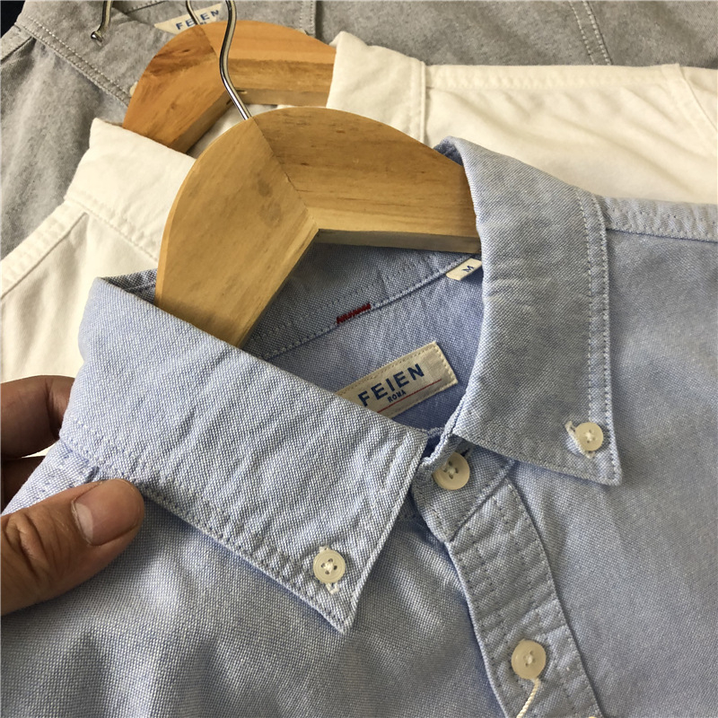 Muška slim-fit košulja od pamuka Oxford, s patch-ima na laktovima, casual proljeće