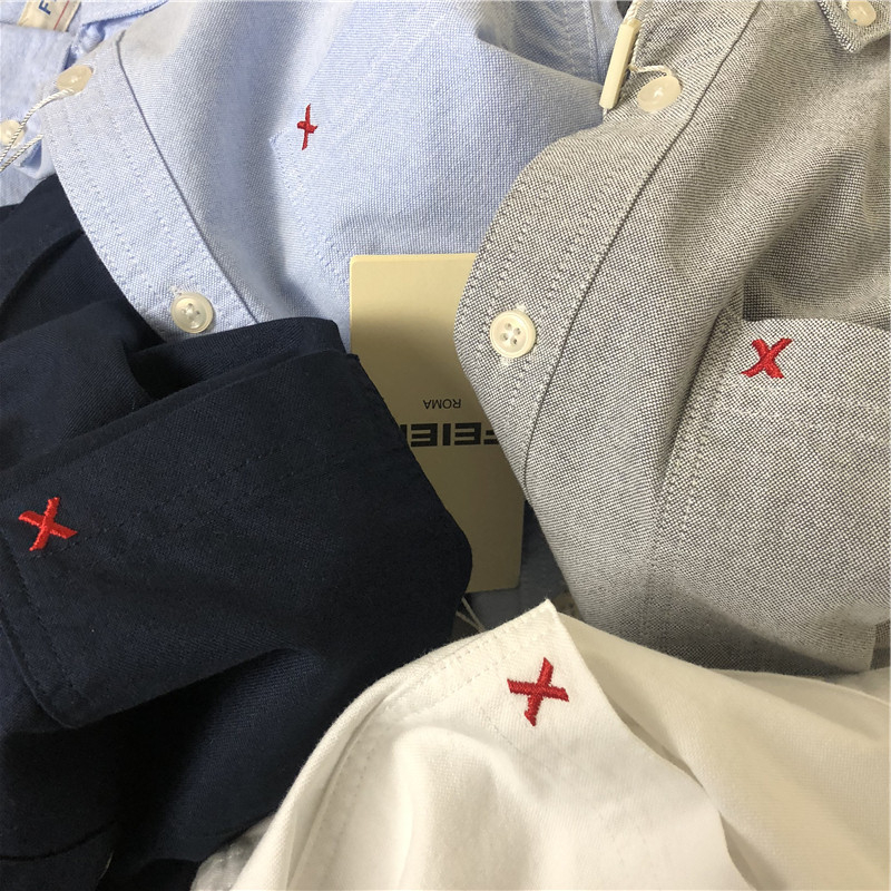 Muška slim-fit košulja od pamuka Oxford, s patch-ima na laktovima, casual proljeće