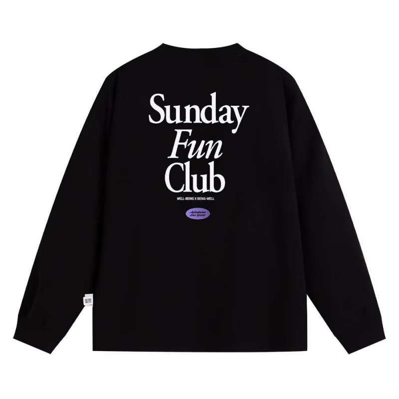 Férfi hosszú ujjú T-shirt kontrasztos hátmegjelenéssel, 100% pamut, lazán szabott, őszi mindennapi viselet