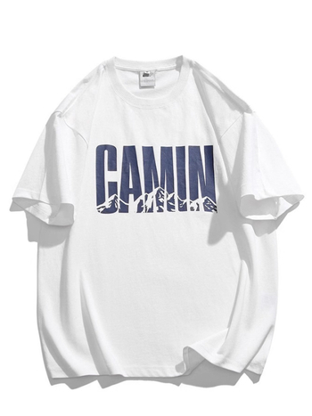 Težak pamučni muški T-shirt s kratkim rukavima, ljetna kolekcija 2025, jednostavan natpis s literama, svestran casual komad