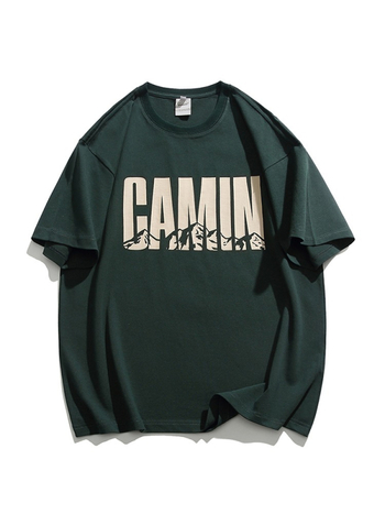 Težak pamučni muški T-shirt s kratkim rukavima, ljetna kolekcija 2025, jednostavan natpis s literama, svestran casual komad