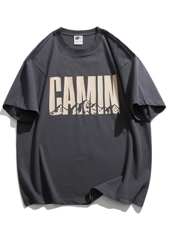 Težak pamučni muški T-shirt s kratkim rukavima, ljetna kolekcija 2025, jednostavan natpis s literama, svestran casual komad