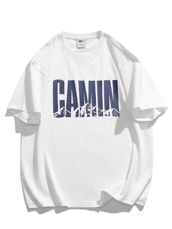Težak pamučni muški T-shirt s kratkim rukavima, ljetna kolekcija 2025, jednostavan natpis s literama, svestran casual komad