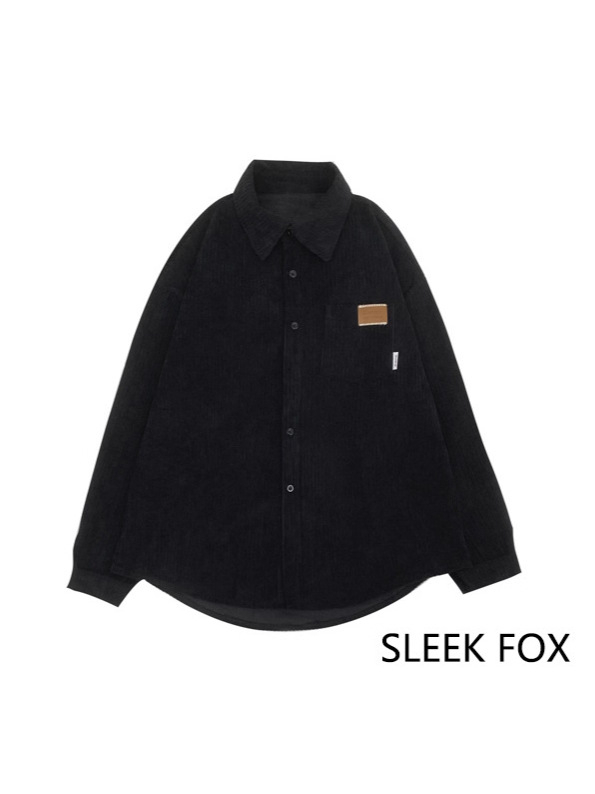 Corduroy hosszú ujjú ing – uniszex, laza szabású, őszi-téli retro hétköznapi felső