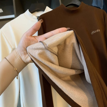 Férfi hosszú ujjú T‑shirt juhkasmír és mulberry selyem keverékéből, 2025 rostokkal, tavasz-őszi, kényelmes alapréteg