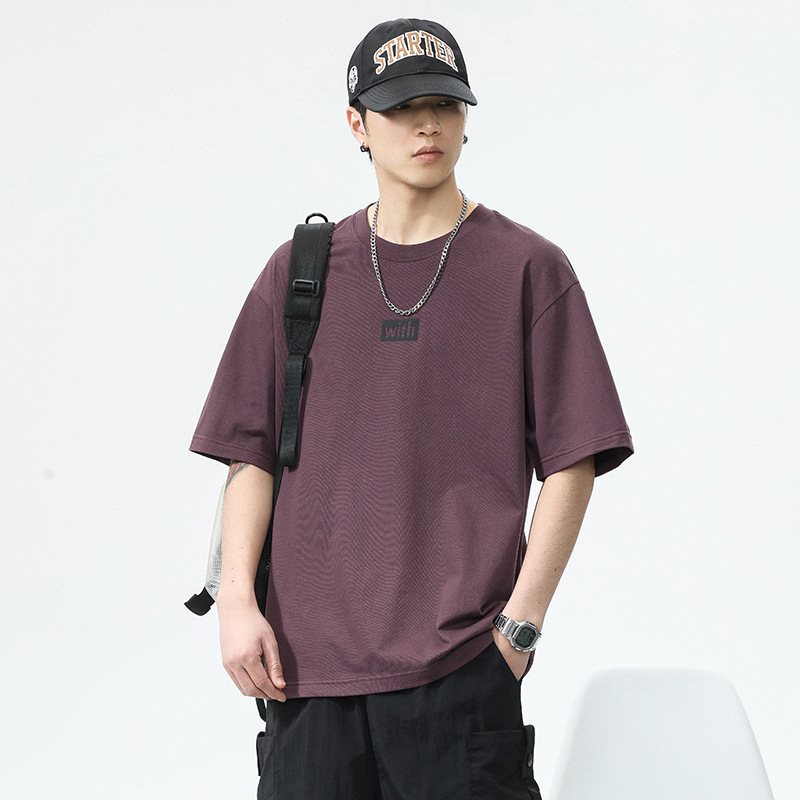 Premium muška ljetna majica kratkih rukava s okruglim izrezom, ležernog kroja, osnovni sloj, američki streetwear stil
