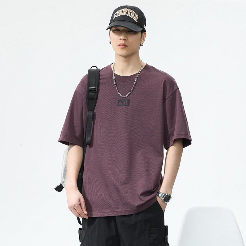 Premium muška ljetna majica kratkih rukava s okruglim izrezom, ležernog kroja, osnovni sloj, američki streetwear stil