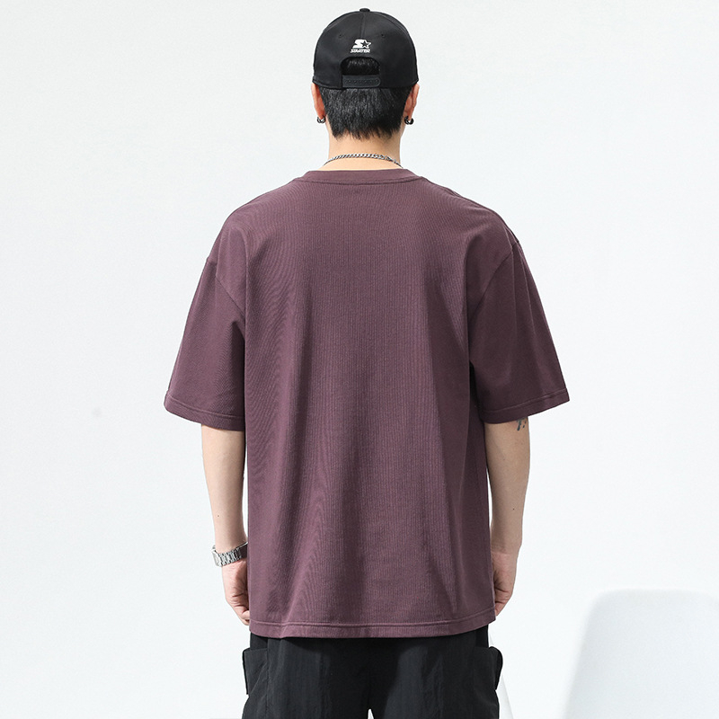 Premium muška ljetna majica kratkih rukava s okruglim izrezom, ležernog kroja, osnovni sloj, američki streetwear stil
