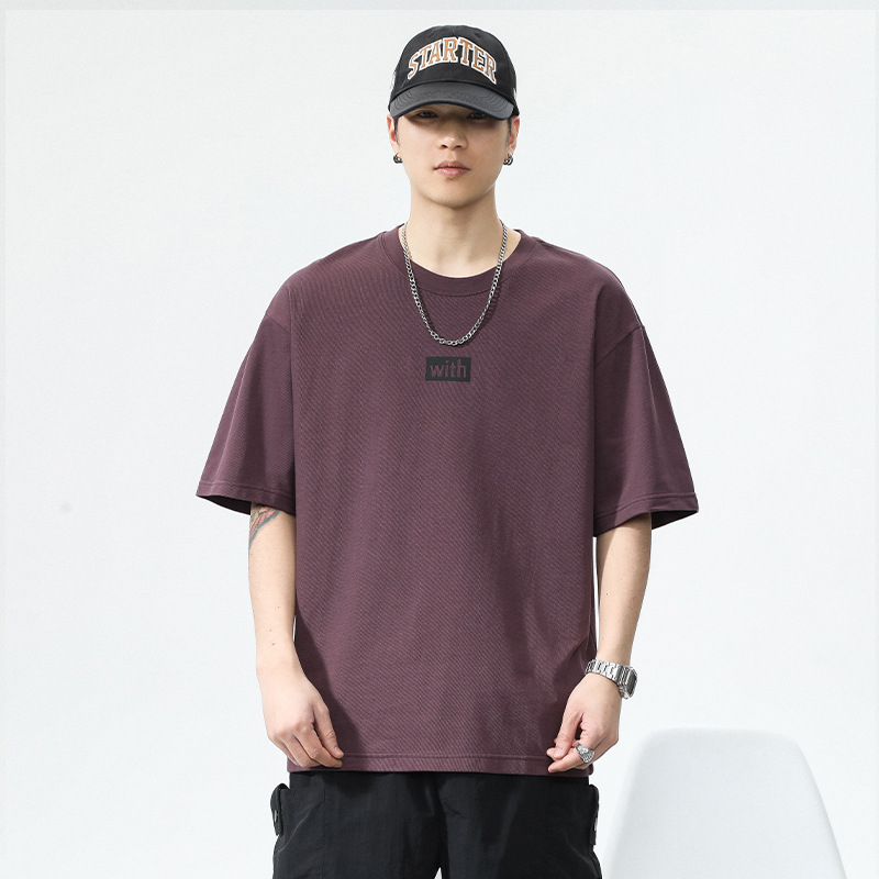 Premium muška ljetna majica kratkih rukava s okruglim izrezom, ležernog kroja, osnovni sloj, američki streetwear stil