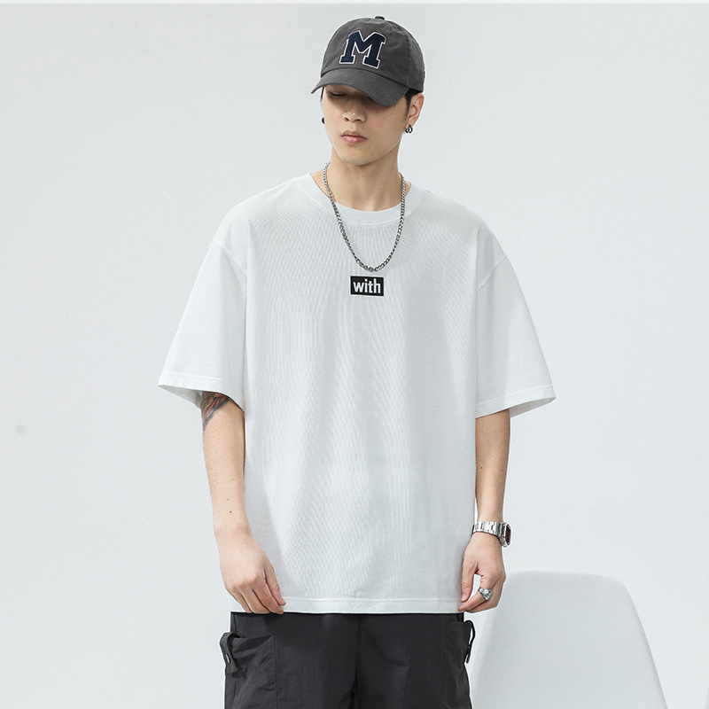 Premium muška ljetna majica kratkih rukava s okruglim izrezom, ležernog kroja, osnovni sloj, američki streetwear stil