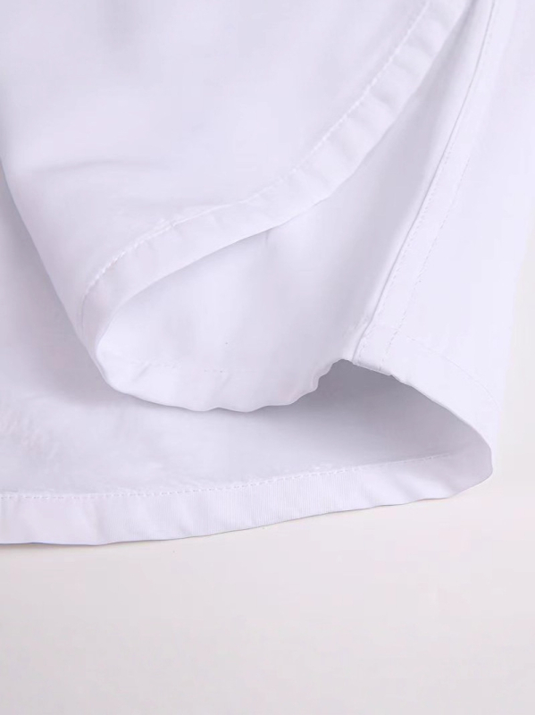 Férfi kék-fehér porcelán mintás ing, rövid ujjú, slim fit, pamutkeverék anyagból, hétköznapi stílus