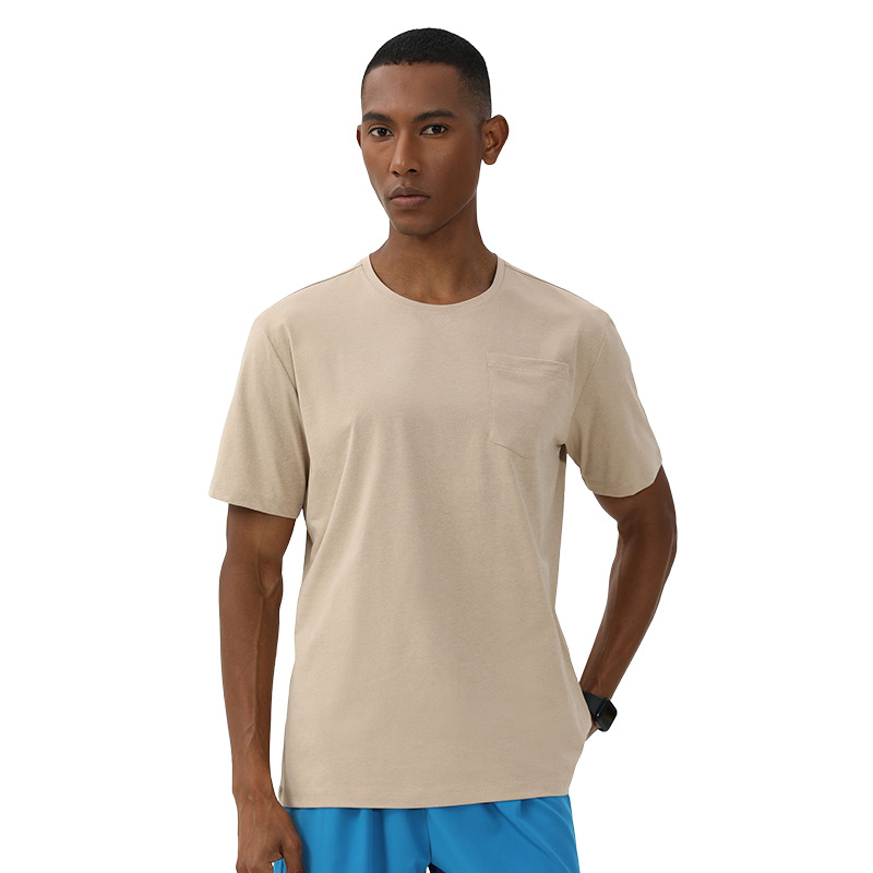 Tricou bărbați cu mânecă scurtă, guler rotund, uscat rapid, antibacterian, respirabil, protecție solară, pentru alergare și antrenament