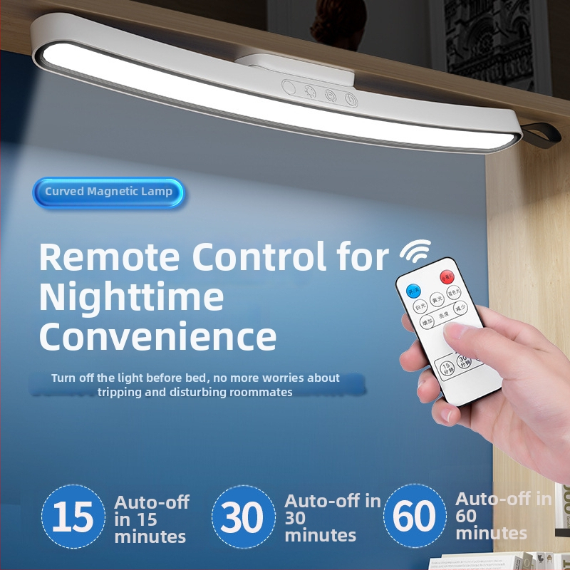 Rozšírená zakrivená LED stolná lampa s nastaviteľnou intenzitou, ochranou očí, pre študentov, internát a spálňové zrkadlo
