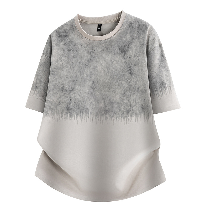 HL Ljeto: novo muško T-shirt s okruglim izrezom, kratkim rukavima, prozračna, s blok boja i prugama