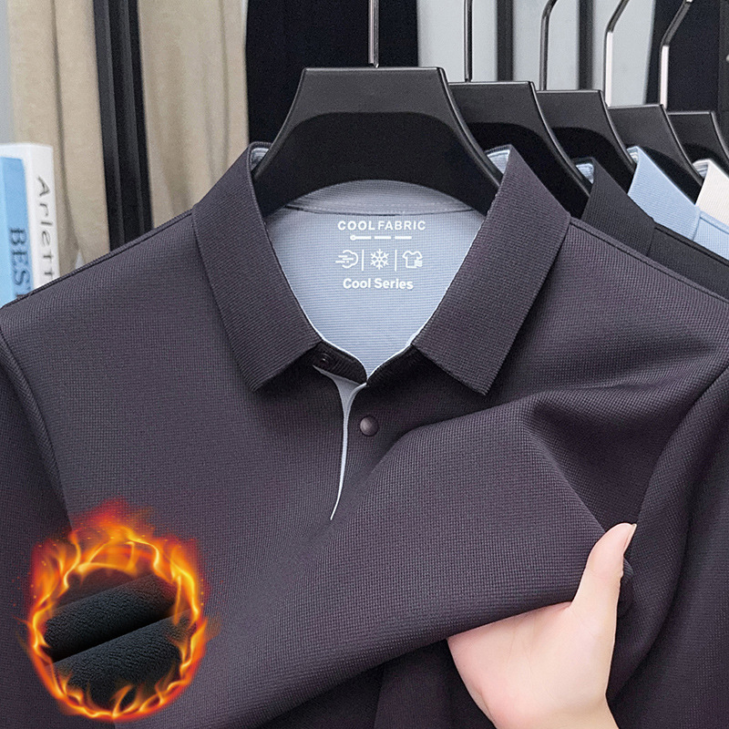 Fleece-béléssel ellátott férfiing, téli stílus, üzleti casual, vastag és meleg, hosszú ujjú