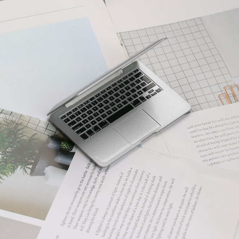 Mini hordozható tükör laptop-stílusban, összecsukható sminktükör diák kollégiumi szobához