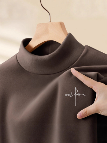 Férfi termikus felső félmagas gallérral, kétoldalas fleece alapréteg, hosszú ujjú