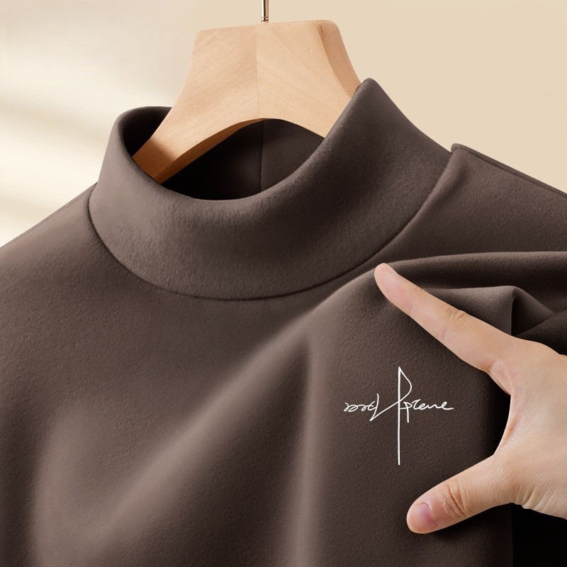Férfi termikus felső félmagas gallérral, kétoldalas fleece alapréteg, hosszú ujjú