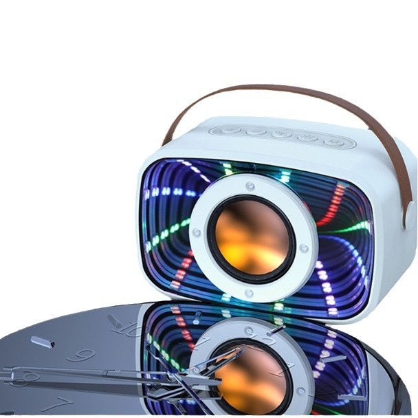 Difuzor Bluetooth W20 Retro cu oglindă abisală, iluminare ambientală și design suspendat, pentru casă și exterior, portabil