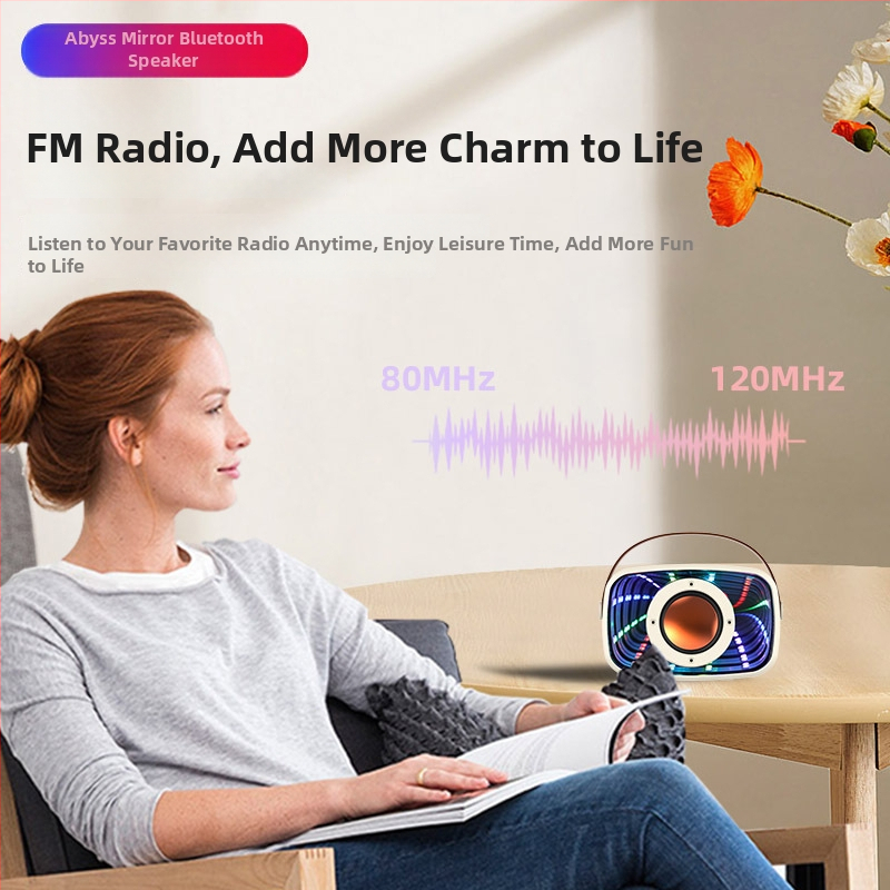 Nový W20 Retro Bluetooth reproduktor so zrkadlovým vzhľadom, ambientným osvetlením a efektom plávajúceho dizajnu, pre domov aj vonkajšie použitie
