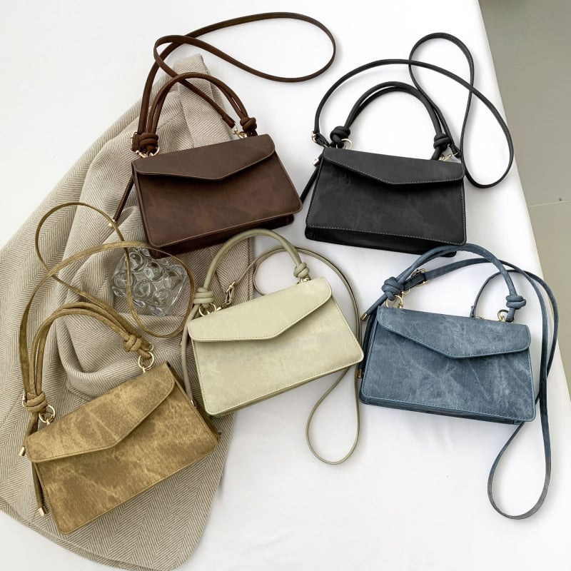 2025 nova ženska torbica u korejskom stilu, jednobojna, retro minimalistički dizajn, mala kvadratna crossbody torba