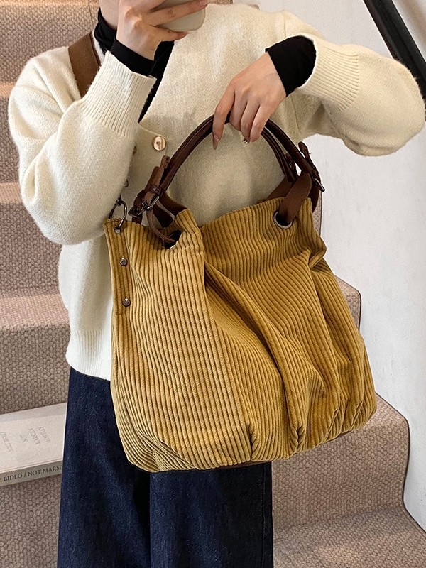 Casual ženska torbica preko ramena, korejskog stila, velika kapaciteta, dumpling torba s kariranim uzorkom, zimska tote torba