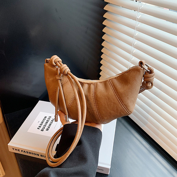 Ženska torbica u obliku kroasana, retro minimalističkog dizajna, mala veličina, crossbody torba