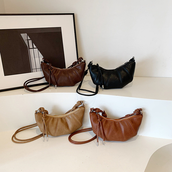 Ženska torbica u obliku kroasana, retro minimalističkog dizajna, mala veličina, crossbody torba