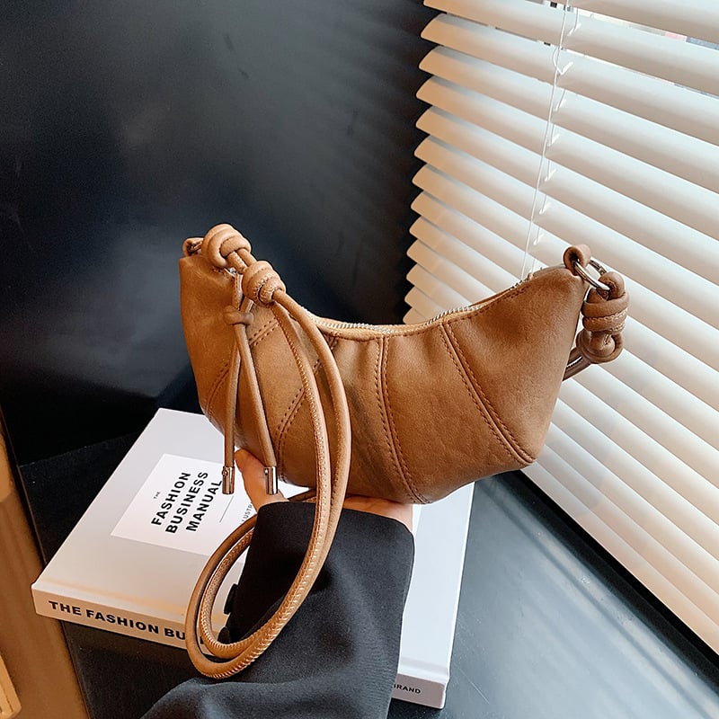 Ženska torbica u obliku kroasana, retro minimalističkog dizajna, mala veličina, crossbody torba