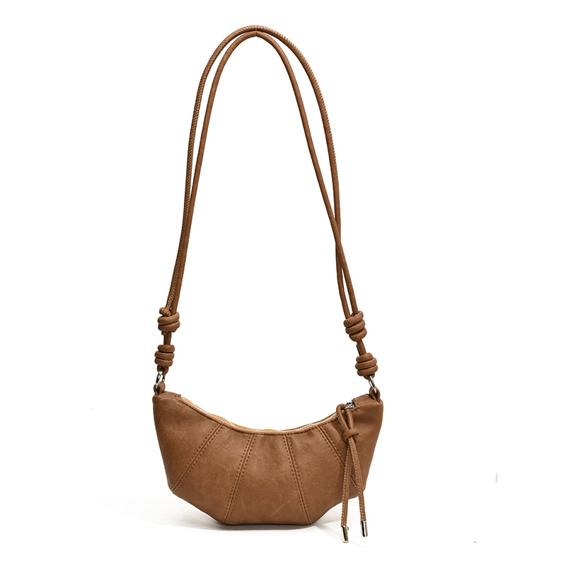 Ženska torbica u obliku kroasana, retro minimalističkog dizajna, mala veličina, crossbody torba