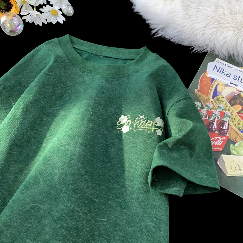 Ukrašeni T-shirt s kratkim rukavima od Ice-Silk za muškarce, ljeto 2025, ležeran američki kroj