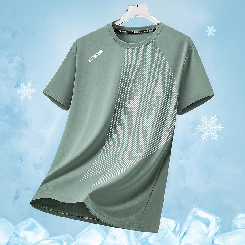 Nyári Ice Silk rövid ujjú póló hálós mintával, lazább szabású, férfiaknak