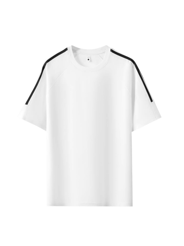Férfi Lyocell Tencel rövid ujjú póló, három csík, nyárra, mindennapi viselet, 230 g