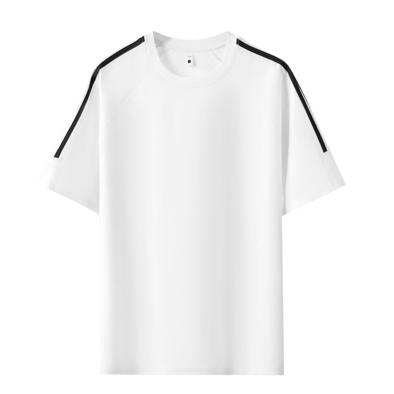 Férfi Lyocell Tencel rövid ujjú póló, három csík, nyárra, mindennapi viselet, 230 g