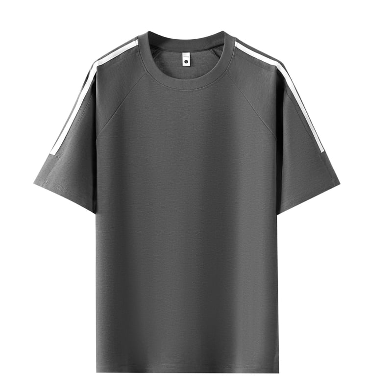 Férfi Lyocell Tencel rövid ujjú póló, három csík, nyárra, mindennapi viselet, 230 g
