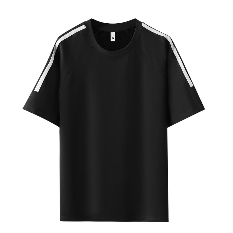 Férfi Lyocell Tencel rövid ujjú póló, három csík, nyárra, mindennapi viselet, 230 g