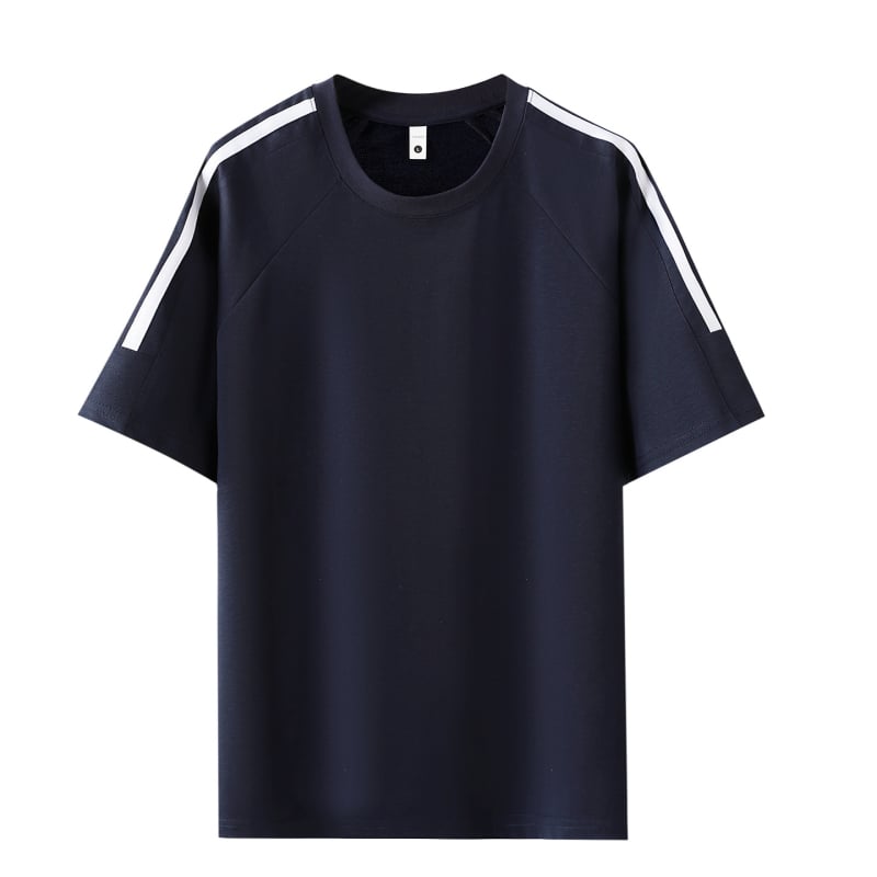 Férfi Lyocell Tencel rövid ujjú póló, három csík, nyárra, mindennapi viselet, 230 g