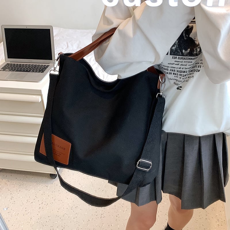 Ženska platnena torba za ručno nošenje, korejskog stila, univerzalna torba preko ramena za studentice