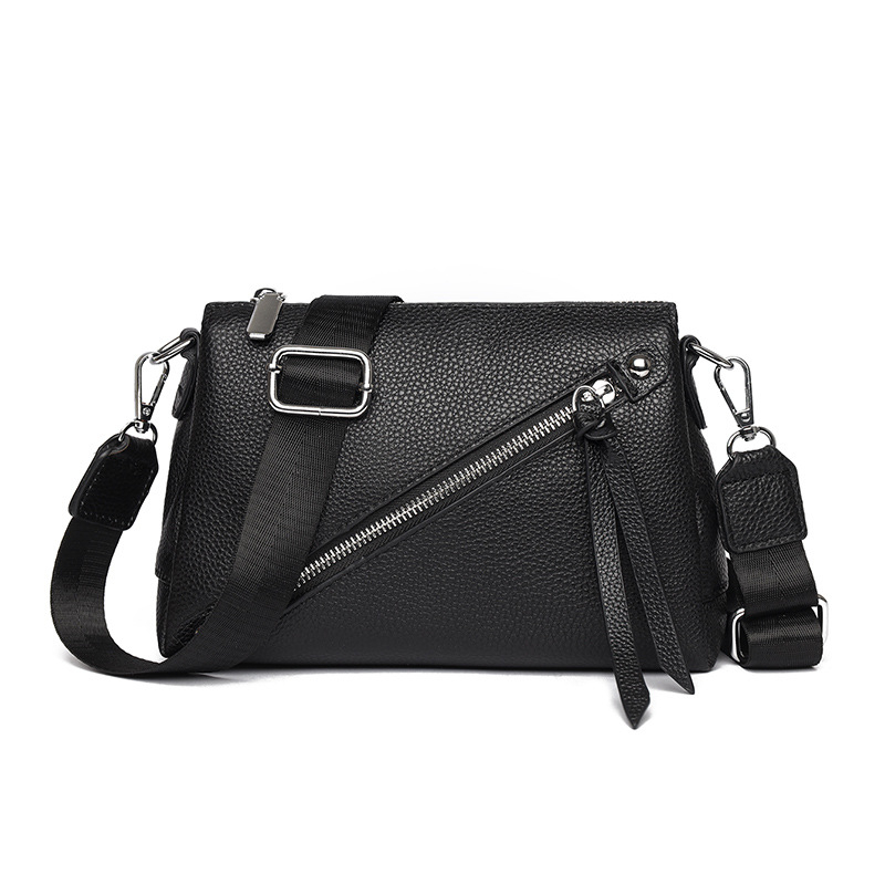 Torba od prave kože sa smiješnim licem, biker stil, korejski stil, mala crossbody torbica za rame, prva sloj teleće kože, ženska torba, 2026